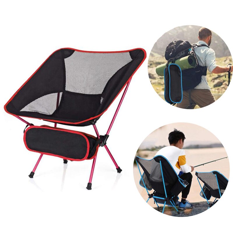 Chaise pliante de Camping Portable Ultra légère, sac de rangement pliable pour Camping en plein air randonnée