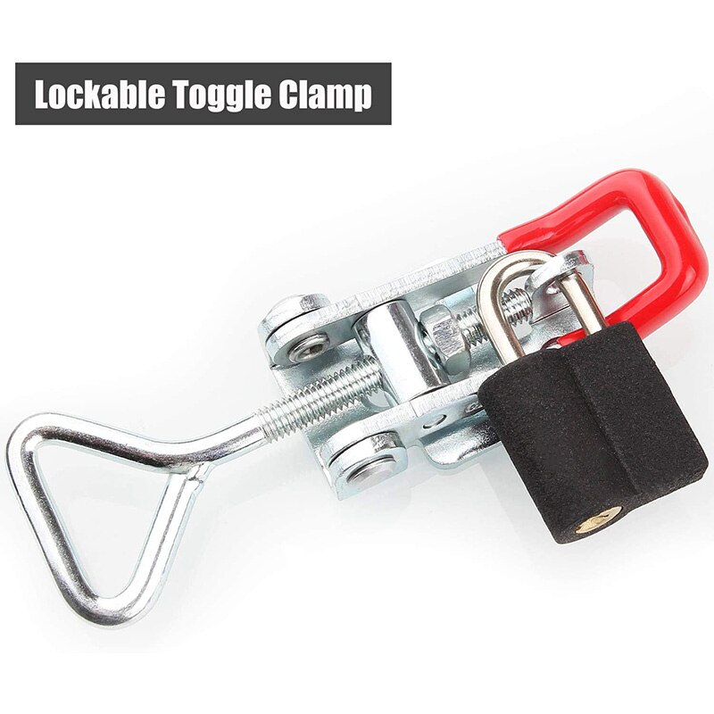 Adjustable Toggle Clamp,Heavy Duty Lockable 4002 Style Toggle Latch Hasp Clamp(6Pack)