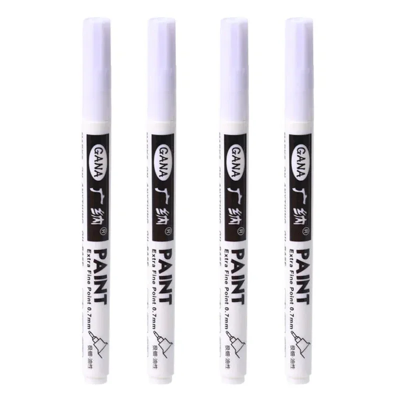 4 Pçs/set À Base de Óleo Branco Preto Marcadores de Tinta Permanente Canetas 0.7mm Extra Fino À Prova D' Água, para Pintura em Rocha, Madeira, Metal, Tela: Cinza escuro