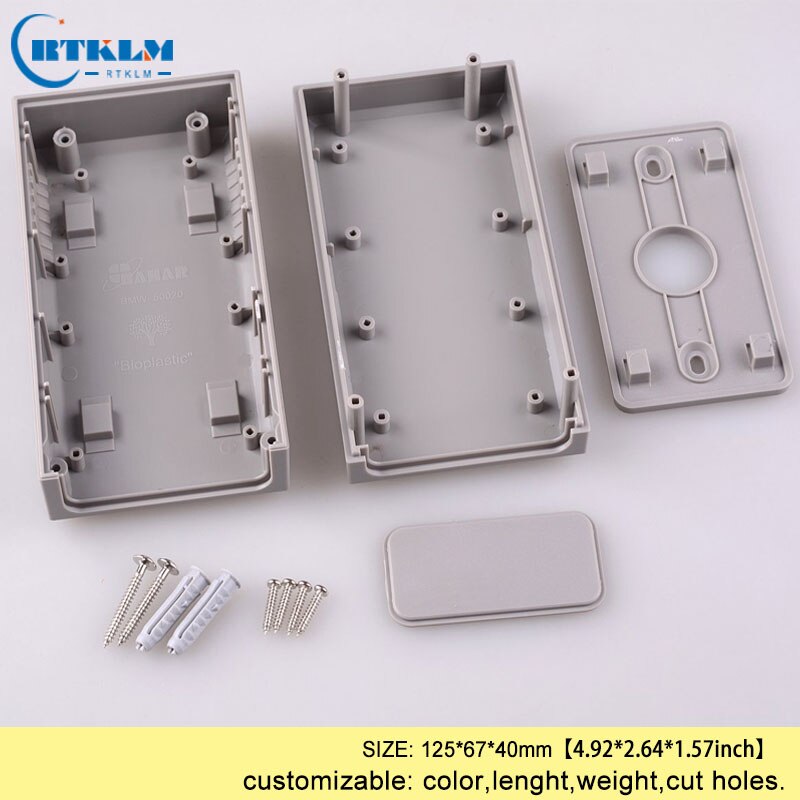 Wall mounting wire connectors plastic enclosure abs plastic project cases DIY custom electronics enclosures box 125*67*40mm