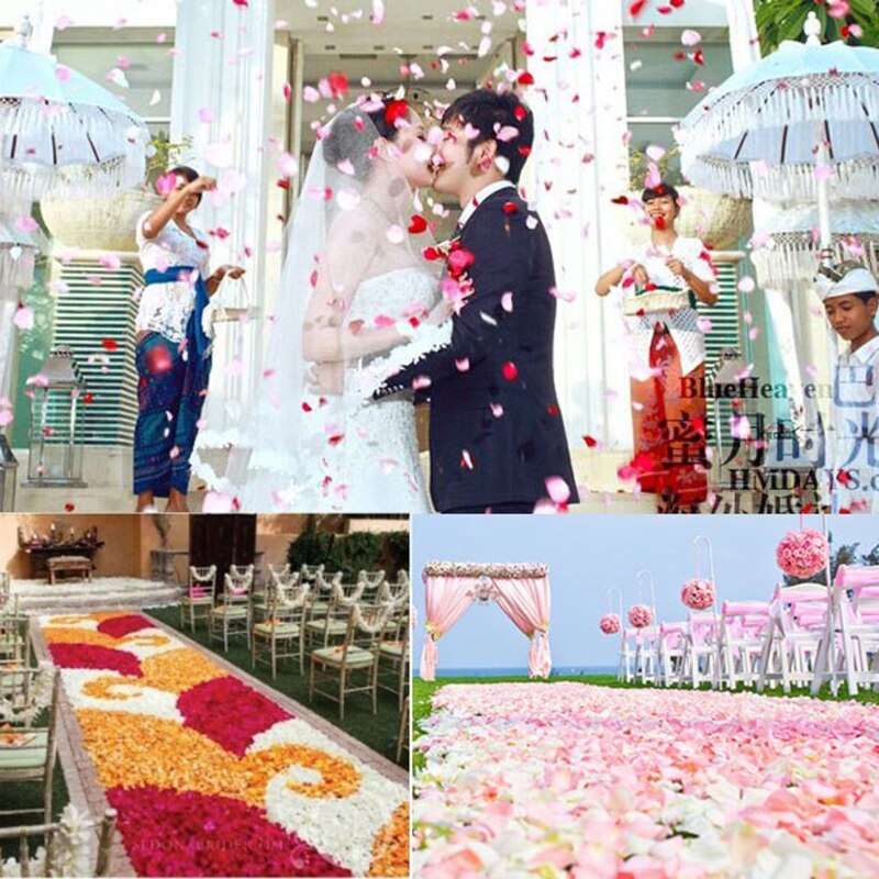 2000 Pcs Artificial Rose Petals Wedding Petalas Colorful Silk Flower Accessories