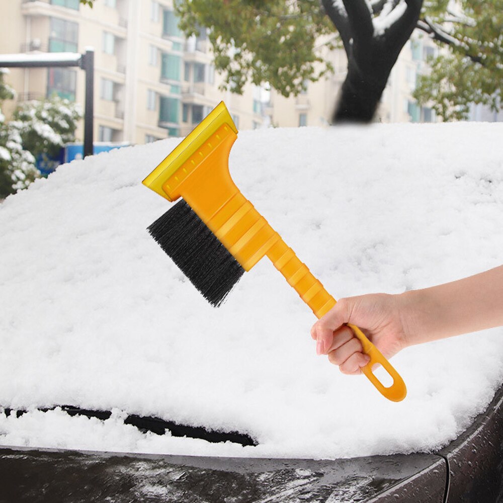 Universele sneeuwkrabber voor auto's, 2 in- in-1 ijskrabber met borstel, duurzaam plastic, wintersneeuwschuiver, borstel voor het verwijderen van sneeuw, reinigingsgereedschap