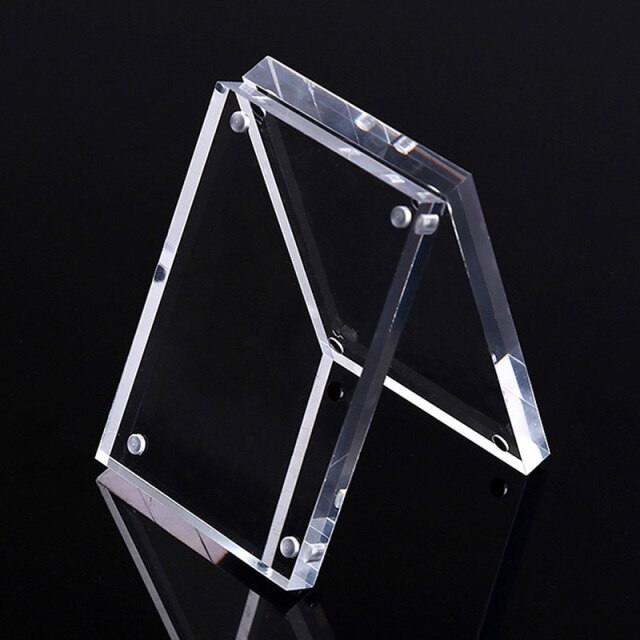Dual-Faced Clear Acrylic Photo Holder Frame Desk Picture Place Right Angle Acrylic Photo Frame Display Pendant Home Decoration: 9 13cm