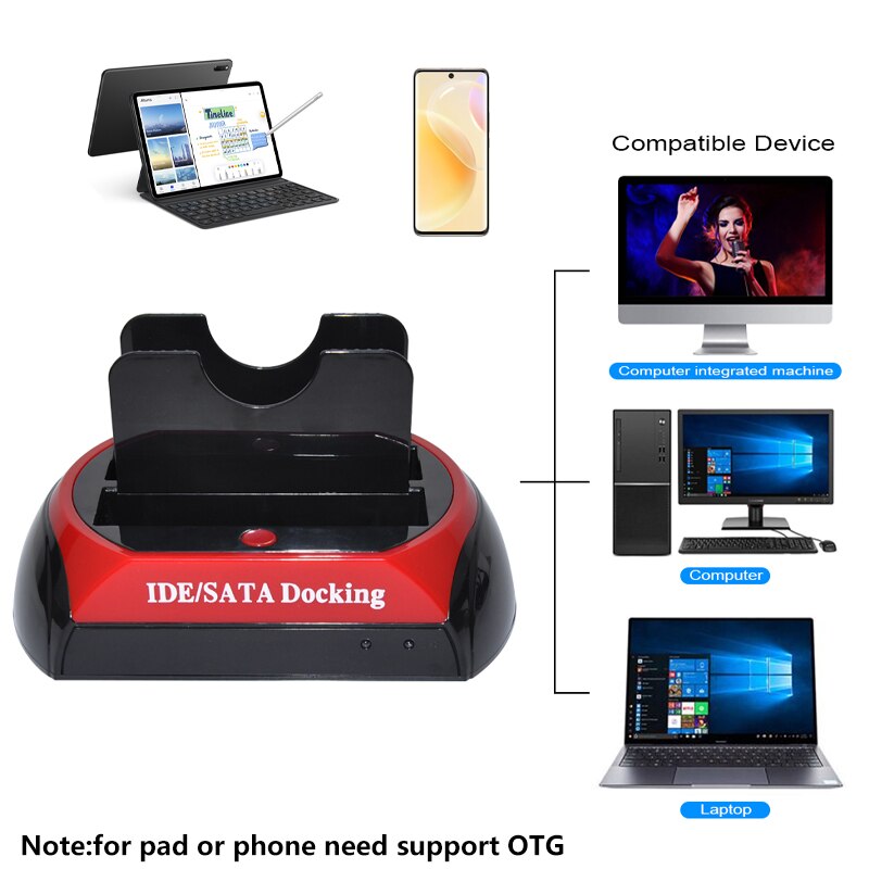 Docking Station per disco rigido esterno da USB 3.0 a IDE SATA Box per contenitore SSD HDD 2.5 3.5 con Smartphone portatile Power on PC