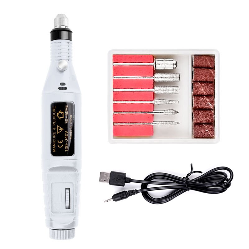 Machine, apparaat voor manicure, polijstmachine, bits, gereedschap, pedicureset, elektrische vijl met snijder, nagelboor: Pq02723