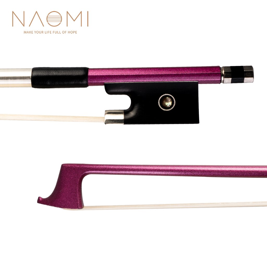 NAOMI Carbon Fiber Violin Bow 4/4 Violin / Fiddle Bow Round Stick W/ Ebony Frog Fast Response Durable Use