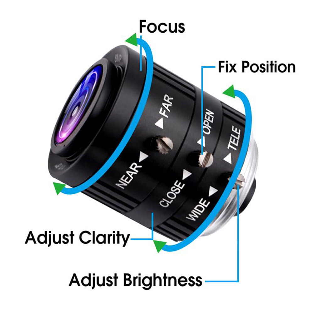ELP 8MP High Resolution 3.6-10mm Zoom Lens with C/CS Mount 1/1.8" F1.4 Manual Focus 3X Zoom Lens for ELP USB Cameras: 1/3"