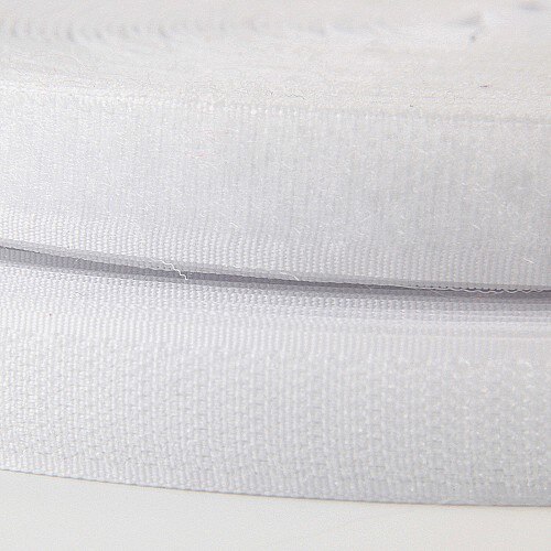 20mm*25 Yard Colorful Velcro Nylon Hook and Loop Tape Adhesive Fastener Sticke No Glue Garment Clothing Sewing Accessories: White 25yard16mm