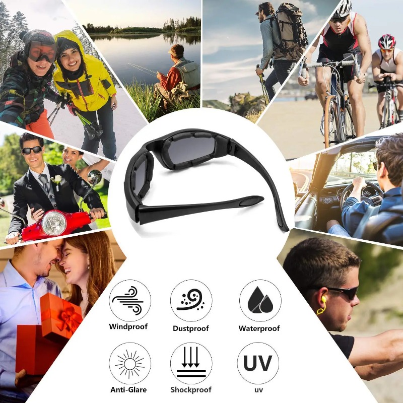 Gafas universales para motocicleta, gafas de sol polarizadas para protección ocular, gafas para Moto a prueba de viento, lentes transparentes antivaho UV400
