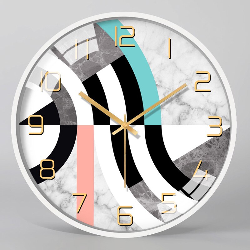 Luxus Wanduhr Metall Küche Wohnzimmer Große Moderne Uhr Heimat Zauberstab Heimat Dekor Duvar Saati Stille Kreative Uhren b50: Stil 7 / 12 Zoll