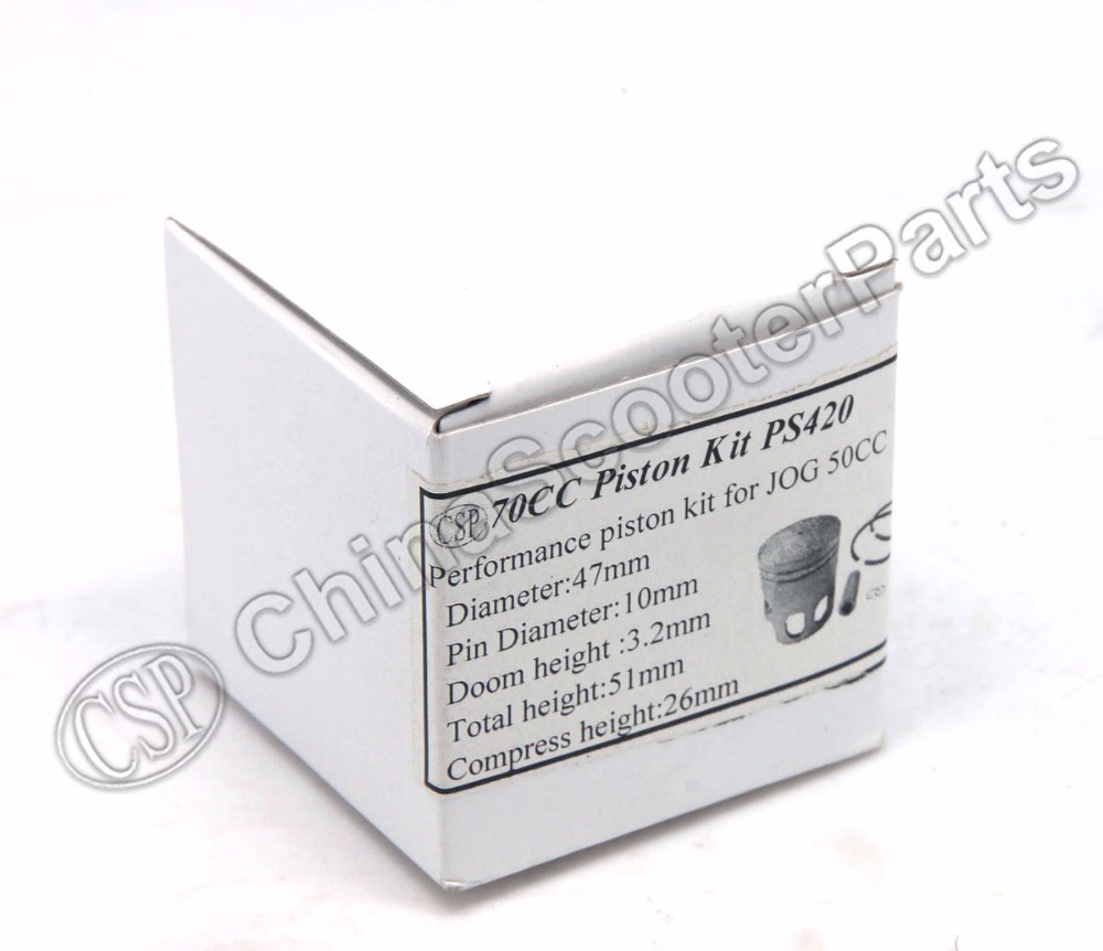 Performance 47MM 10MM Piston Ring Gasket Kit 2 Stroke 70CC JOG MINARELLI Minarelli 1E40QMB JOG 50 3KJ 1P40QMB ATV Go Kart