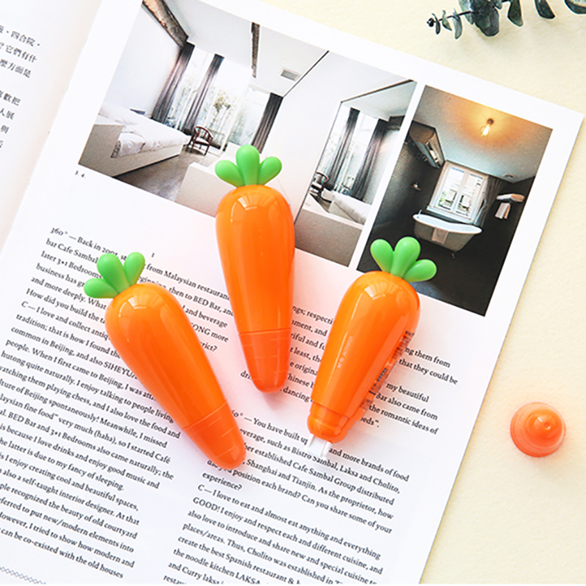 6m*5mm Super Cute Carrot Vegetable Correction Tape Kawaii School Office Supplies Student Stationery Kid Correcting