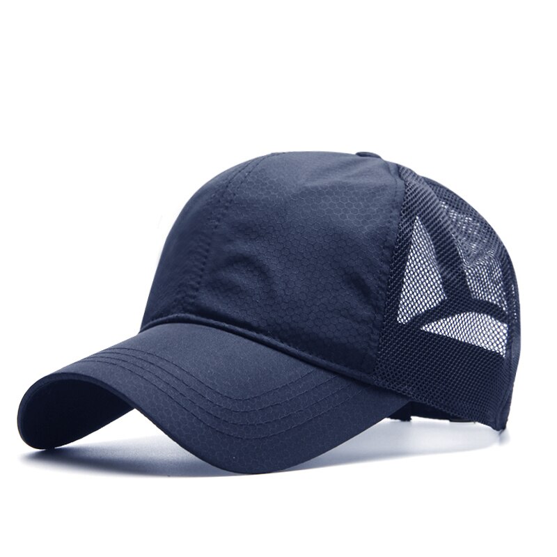 Big Head Man Plus Size Baseball Cap Men Summer Thin Fabric Mesh Sun Hat Male Snapback Hats M 55-59cm L 60-64cm: navy blue / Code 60-65CM