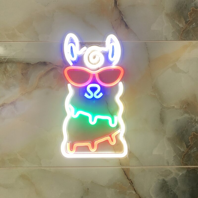 Neonvægsskilt kunstindretning førte neonlys personlighedsord til fest juledekoration bar butiksvindueskiltlys: Alpaca