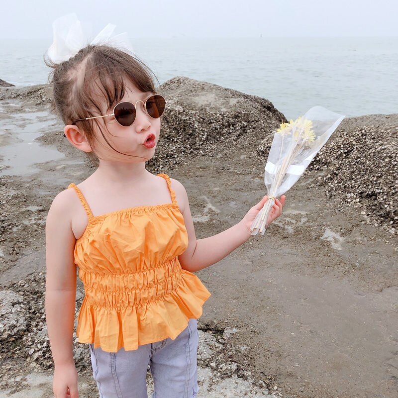 Filles réservoirs & camisoles bébé sous-vêtements pour fille enfants été hauts volants coton bébé enfants basique chemise tenue