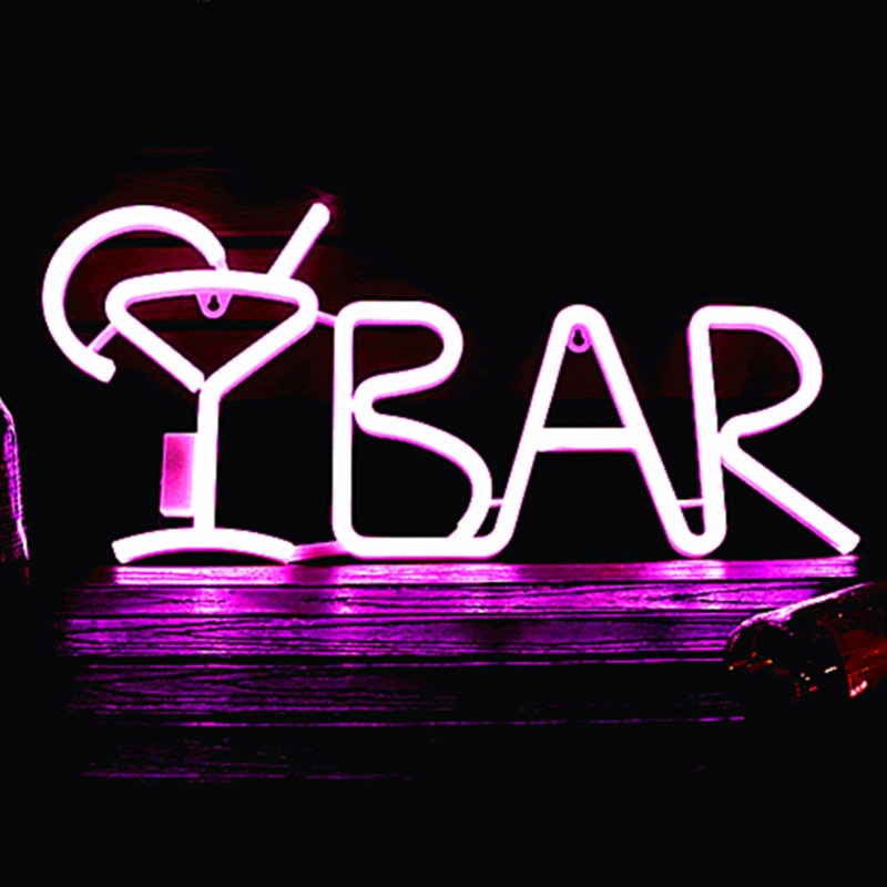 Led neon sytyttää baarikyltit valot bar neon valo ja merkkejä kirjaimet usb toimivat yövalot bar pub bistro osapuoli
