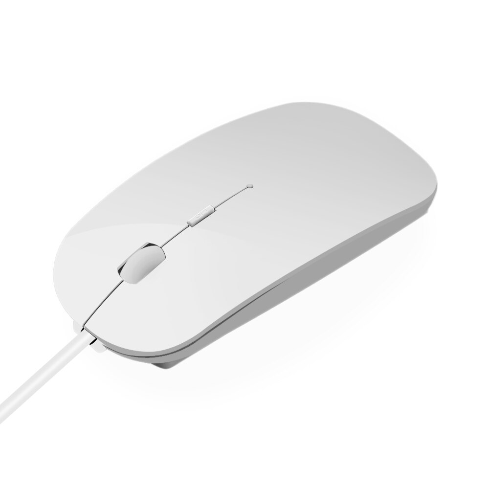 1PC Ultra Thin USB Wired Mouse 1600 DPI Mice Mute Button For Laptop PC MacBook Air Pro