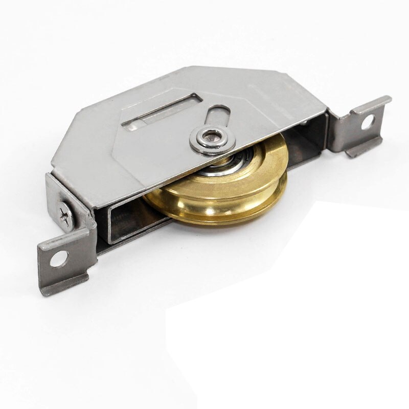 Polea De puerta de acero y plástico deslizante para balcón, aleación de aluminio, ventana de pantalla, rueda de latón, rodillo silencioso, Hardware