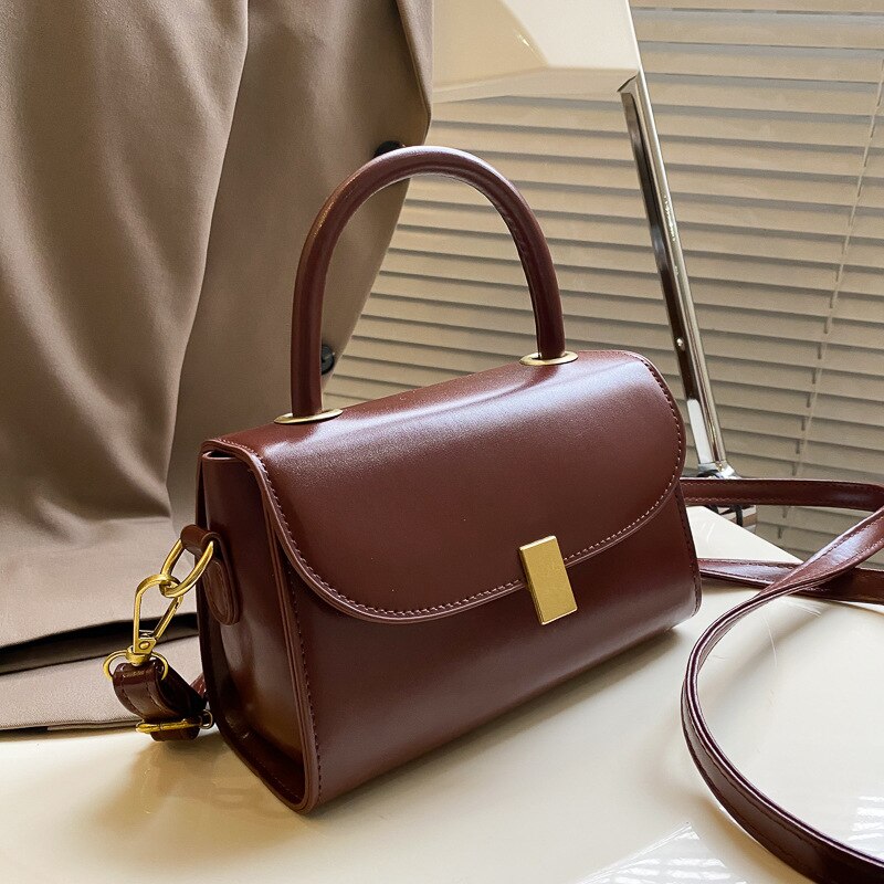 Populaire Kleine Tas Vrouwen Tassen Mode Herfst Winter Retro Veelzijdige Een Schouder Messenger Bag Draagbare Kleine: Dark Brown