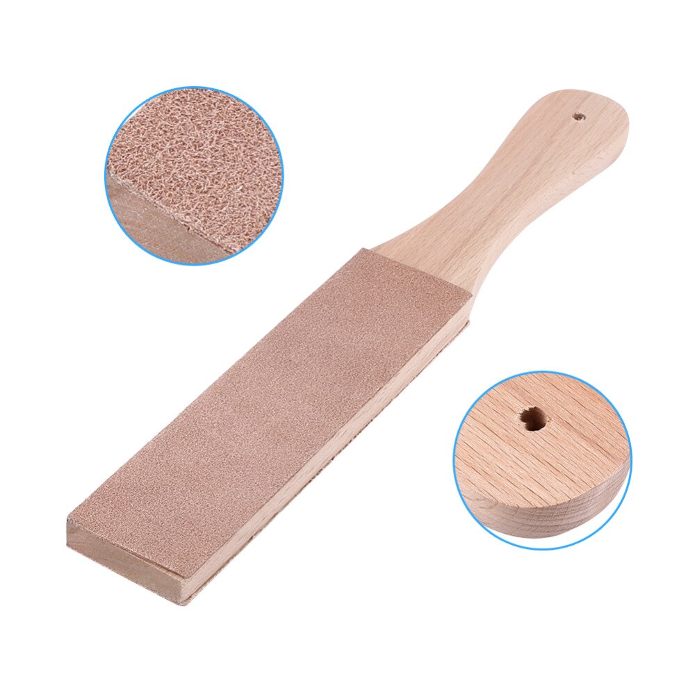 Wooden Handle Leather Sharpening Strop Razors Polishing Board For Knives Double Sided Home Sharpening Tool A30