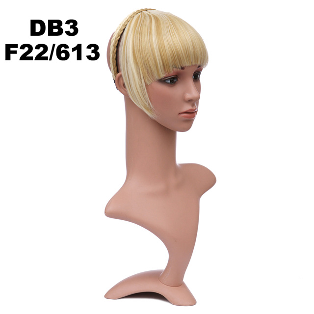 Girlshow front syntetiskt hår bang kort lugg med flätor pannband hår trubbig bang  db3 6 &quot; , 16 färger tillgängliga 50g, 1pc