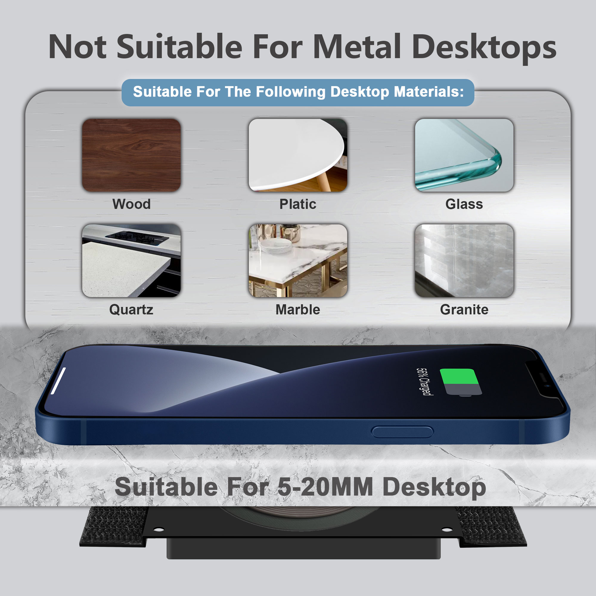 Invisible Wireless Charger, Under Desk Furniture W... β Grandado