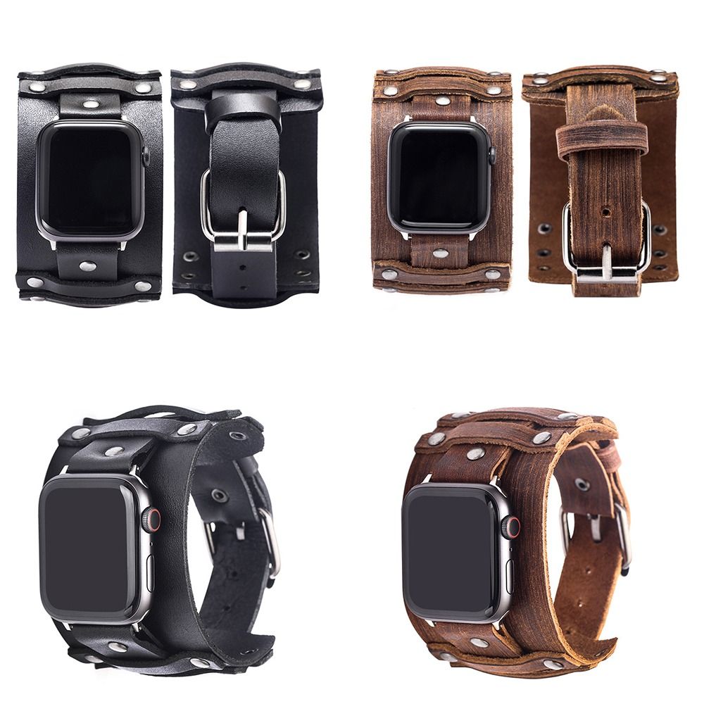 Punk Band Strap Leather Watch Strap Watch Band for Apple Watch Unisex
