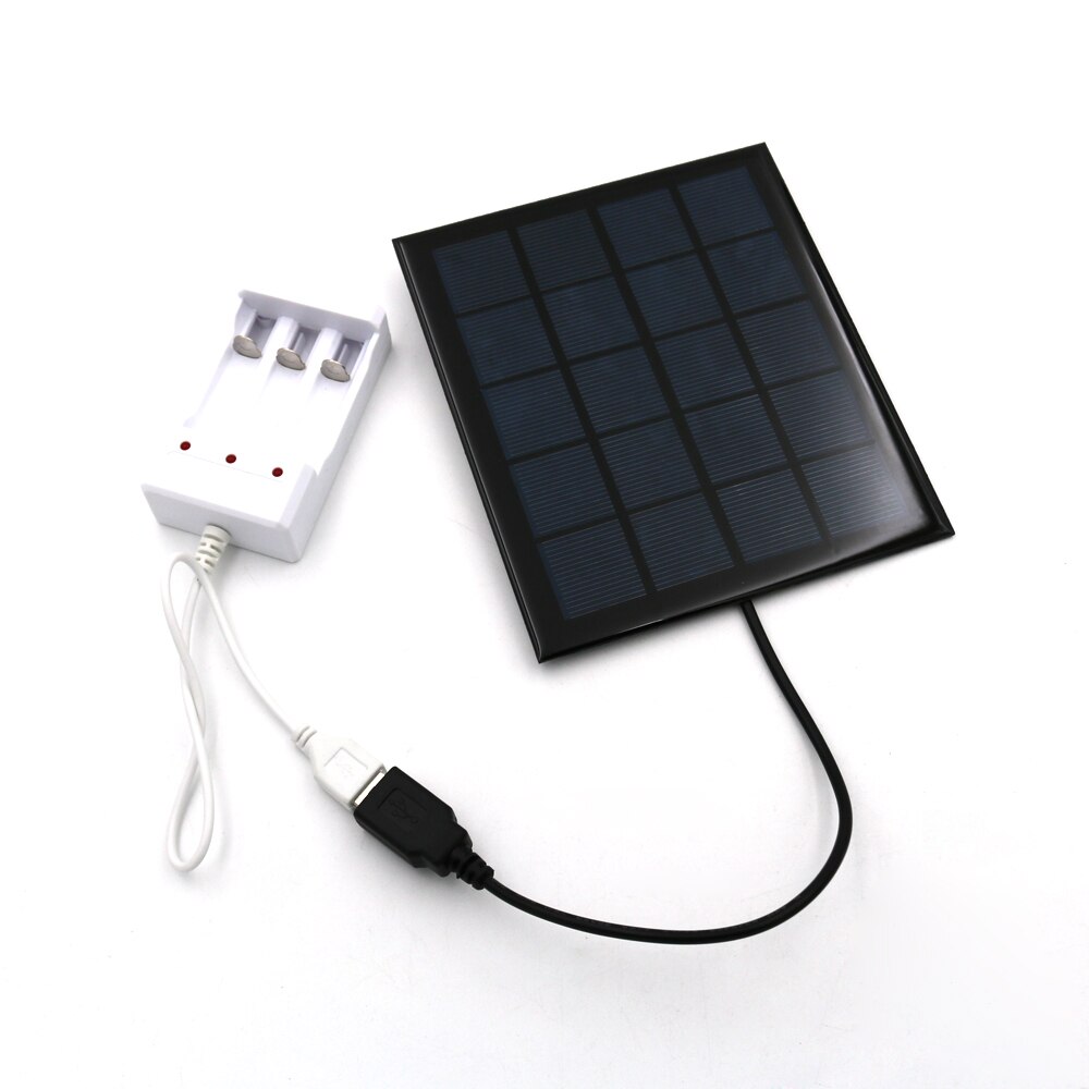 Solar Panel Outdoor Universal Battery Charger DC 5V 1A 1.2V 4 Slot AA/AAA Rechargeable Battery Charger Adapter USB Plug