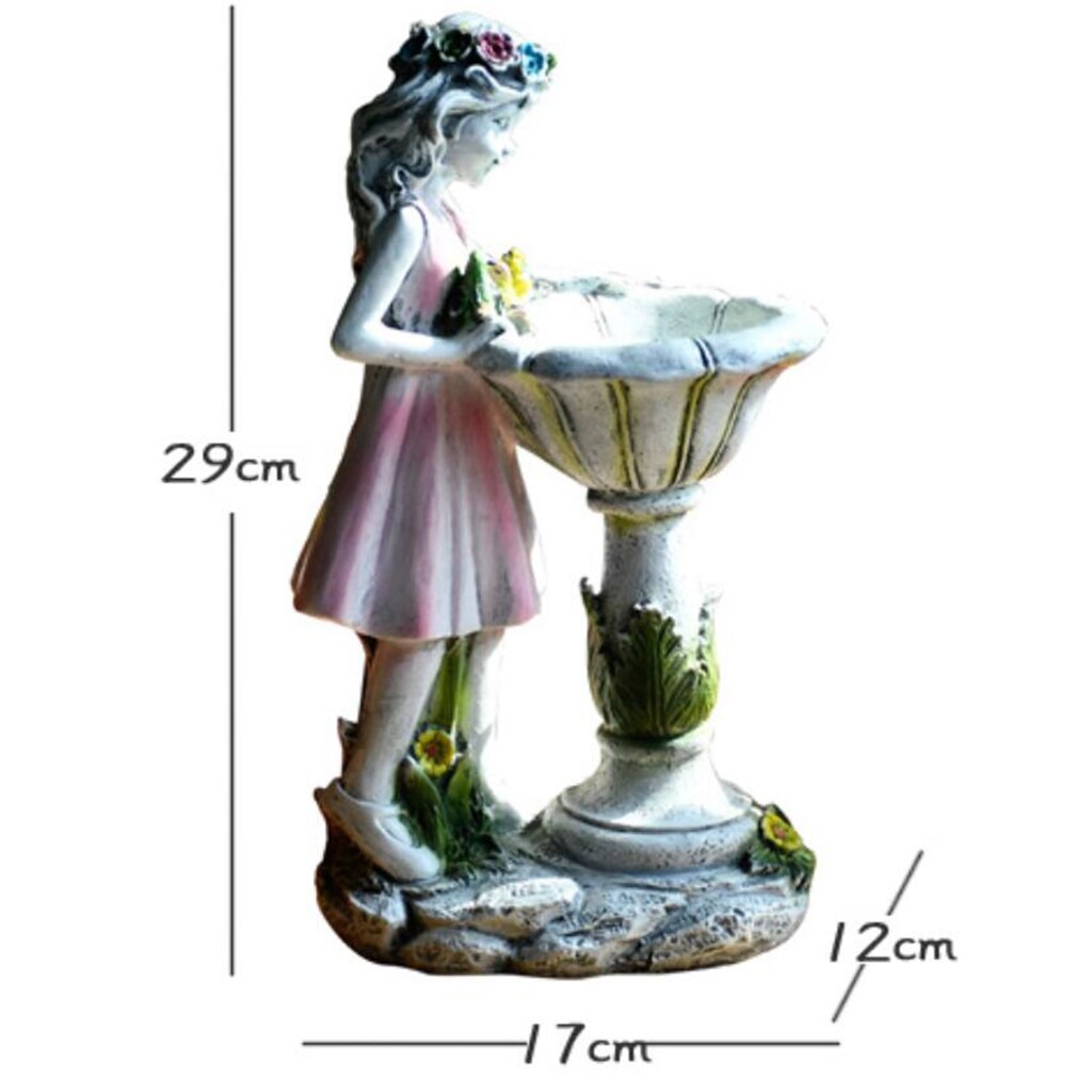 Garden Statue Art Outdoor Decorations Large Solar Girl Resin Sculpture LED Light Collectibles Sculpture Outside Lawn Patio Yard