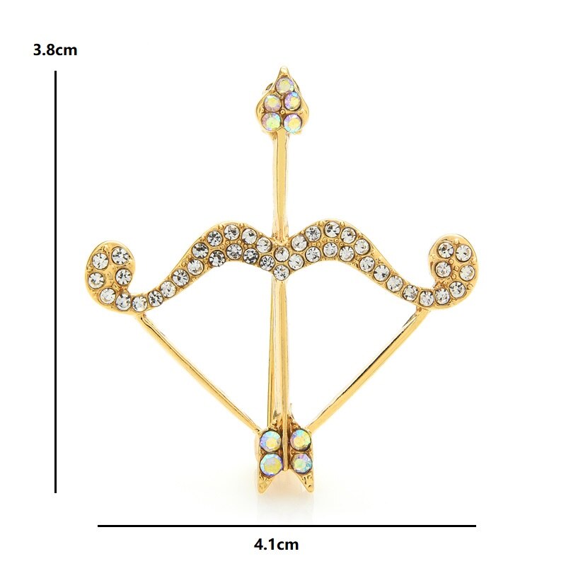 Wuli&baby Rhinestone Bow And Arrow Brooches Women Unisex Party Casual Brooch Pins