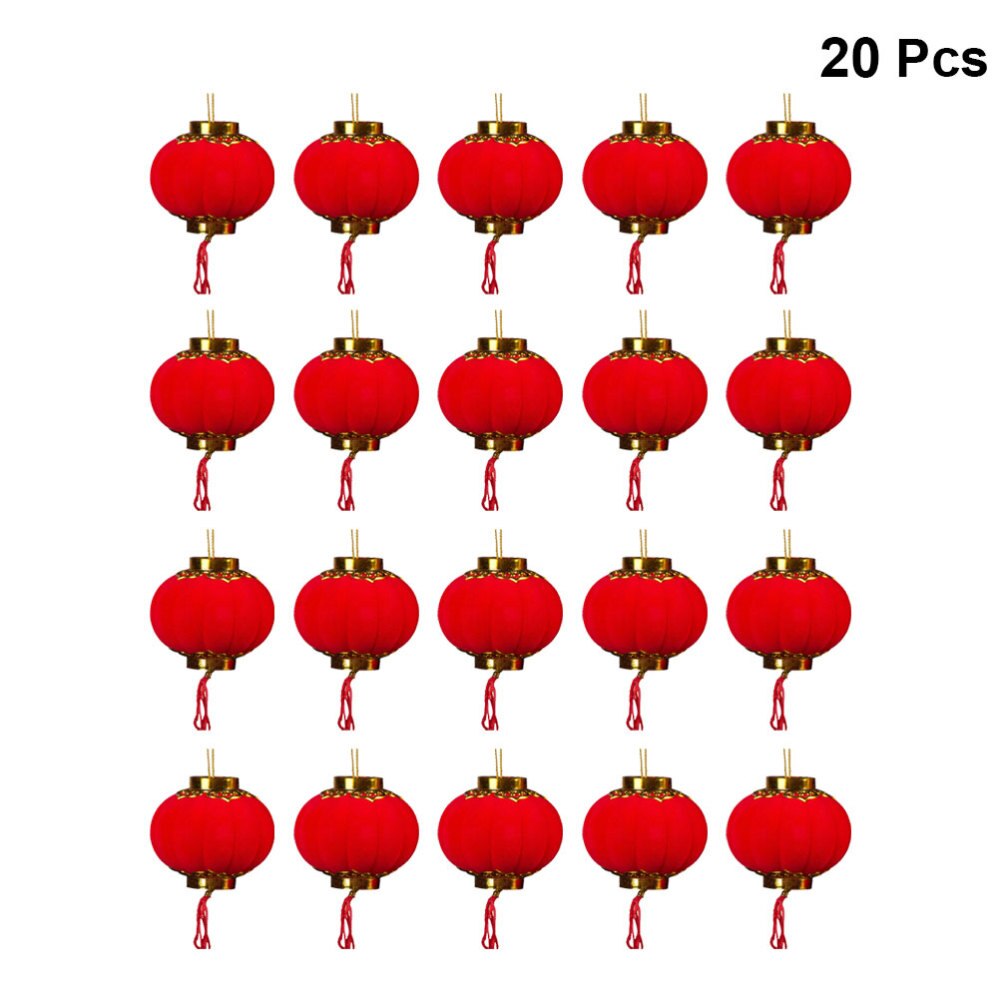 20Pcs Lanterns Round Decorative Red Chinese 3D Lanterns for Celebration Spring Festival Party: Default Title