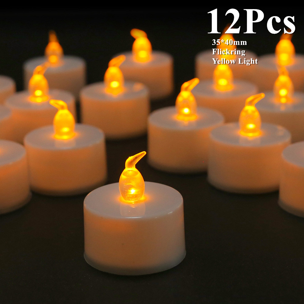 12/24 Stück flammenlose LED-Kerze mit/ohne Fernbedienung, Beleuchtung, flackernde Flamme, Teelicht für Halloween, Weihnachten, Heimdekoration