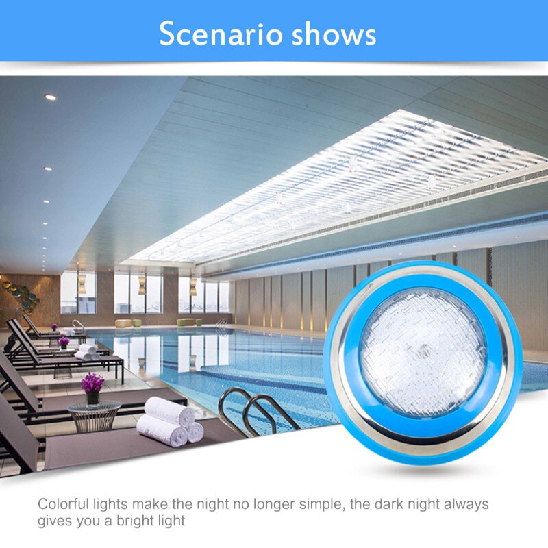 Wall-mounted Swimming Pool Light LED Remote Control RGB Battery-powered Underwater Night Light Outdoor Garden Decoration