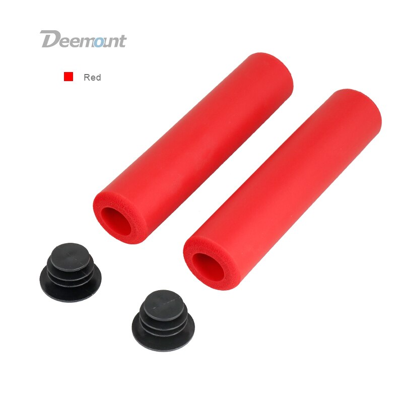 Deemount Cycle Handlebar Grips Silicone Foam Bar End Casing W/ Caps MTB Cycling Hand Rest Multi color options: Red