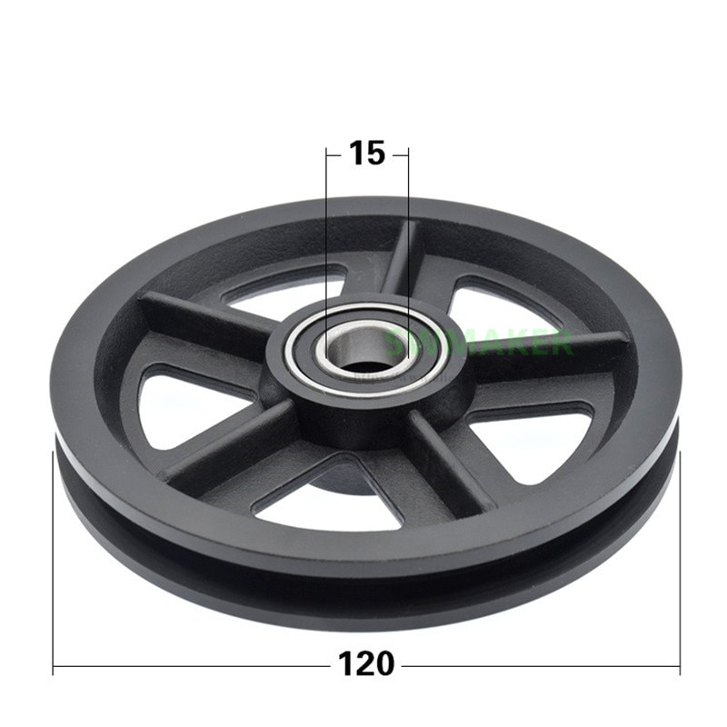 1pcs 15*120*16.5mm groove U-shaped nylon wheel for American barn door, 6002RS bearing pulley/track overhead crane/guide wheel