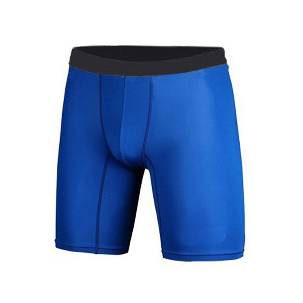 2018High Elastic Mens Compression Sport Shorts Athletic Training Skin Tight Base Layer Shorts: Blue / S
