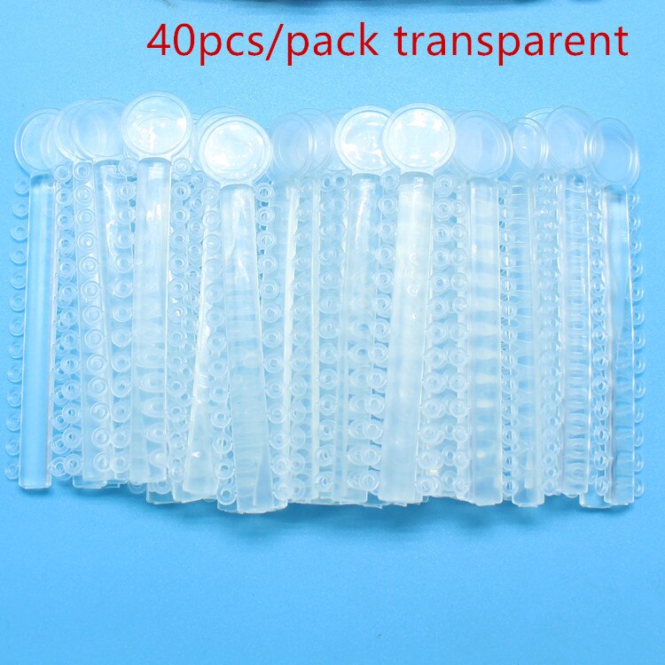 40 pçs laços dentários elásticos elásticos elásticos elásticos ligadura oral ortodôntica dentista dentes clareamento ferramentas elasticidade para dentes: Transparent 40pcs