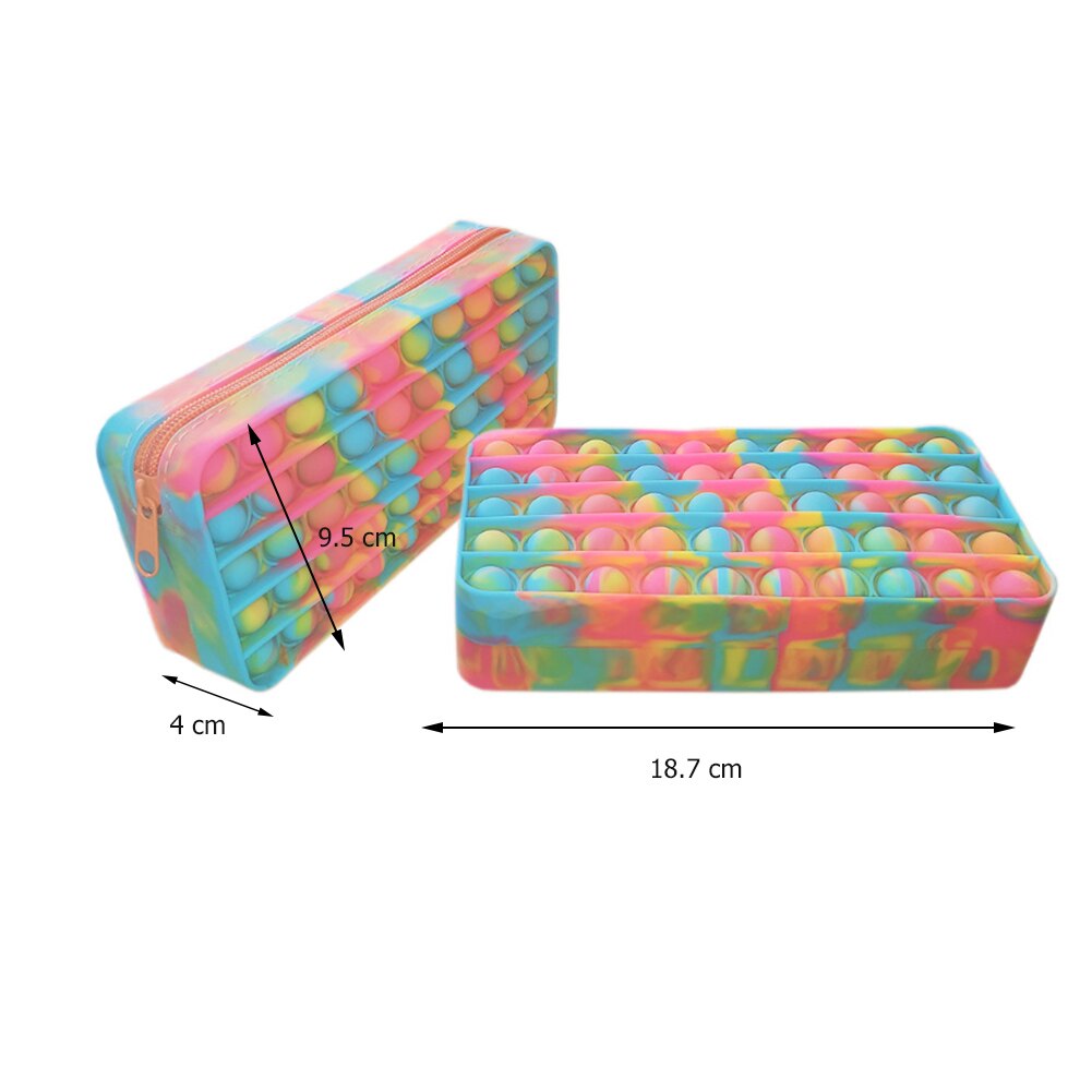 Funny Pencil Case Silicone Purse Push Bubbles Simple Stationary Bag Popper Sensory Pencil Case Fidget Toys: 13