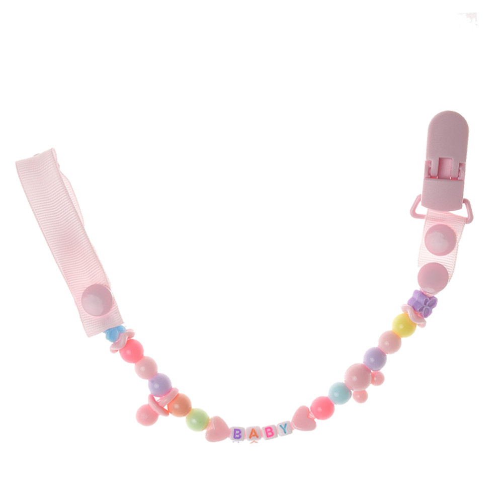 1 pc Baby Fopspeen Clip Duurzaam Multi-stijl Kralen Tandjes Clip Fopspeen Houder Fopspeen Houder voor Baby Baby Peuter: Roze