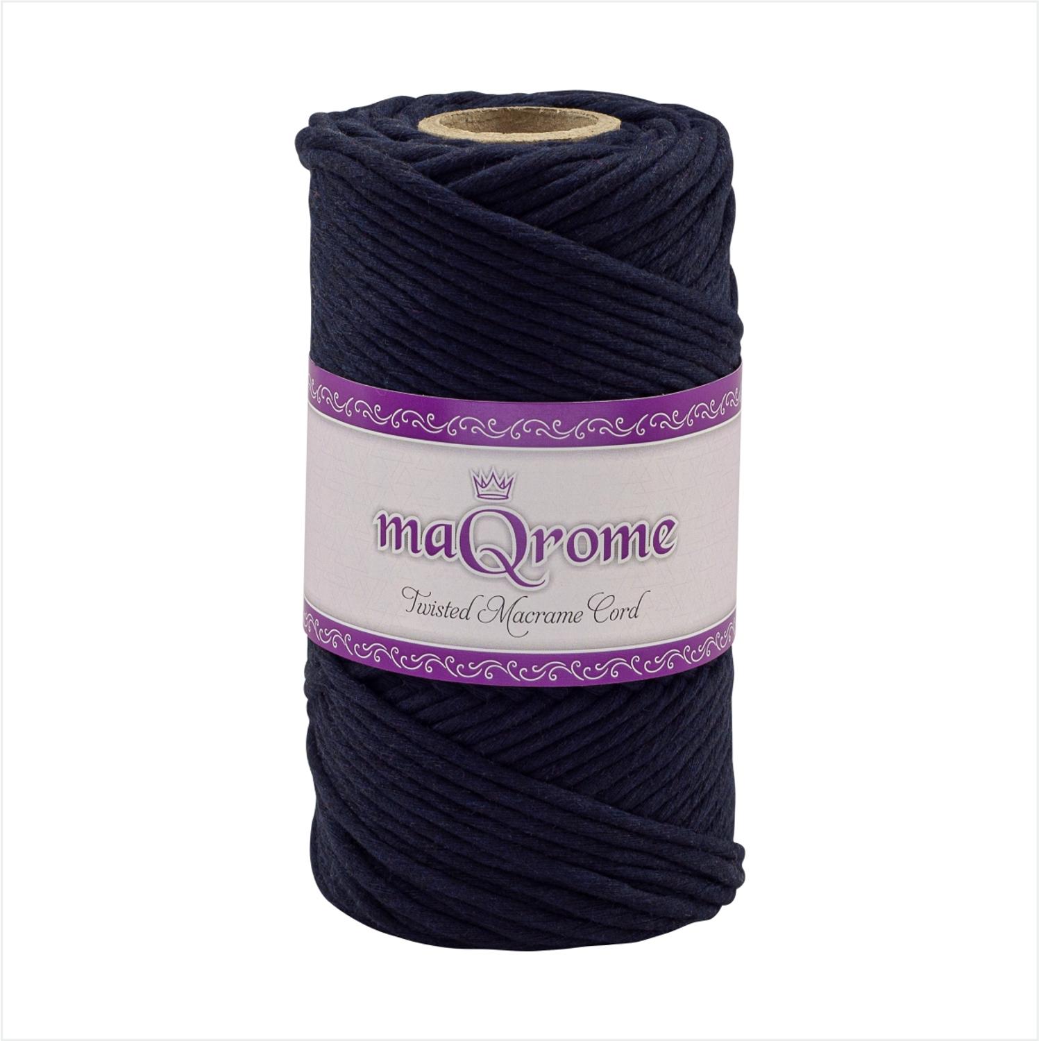 MaQrome Macrame Cord Single Twisted Yarn 3 mm: Dark Blue