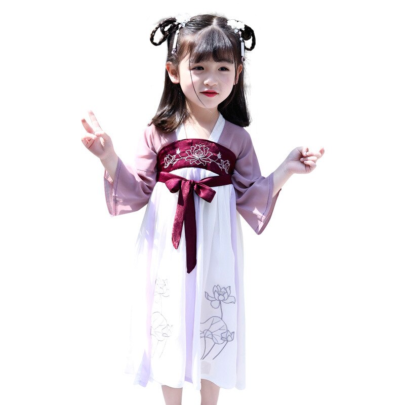 Girls Hanfu Children Traditional Ancient Chinese Festival Outfit Folk Dress Kids Tang Fairy Dress Chinese Dance Costumes SL1001