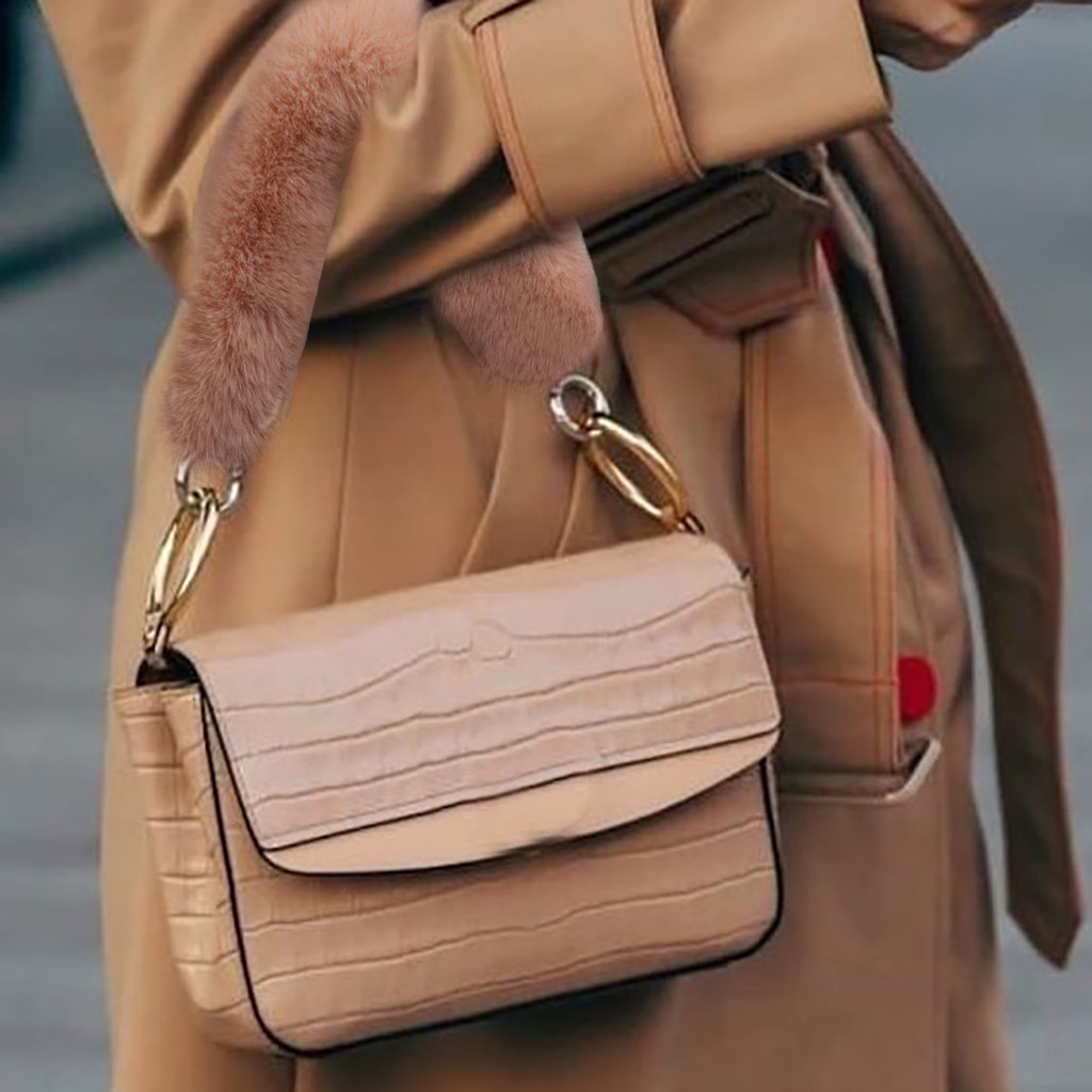 Leather Shoulder Bag Strap Plush Accessories DIY Cross Body Adjustable Belt Bag Solid Bag Strap Replacement