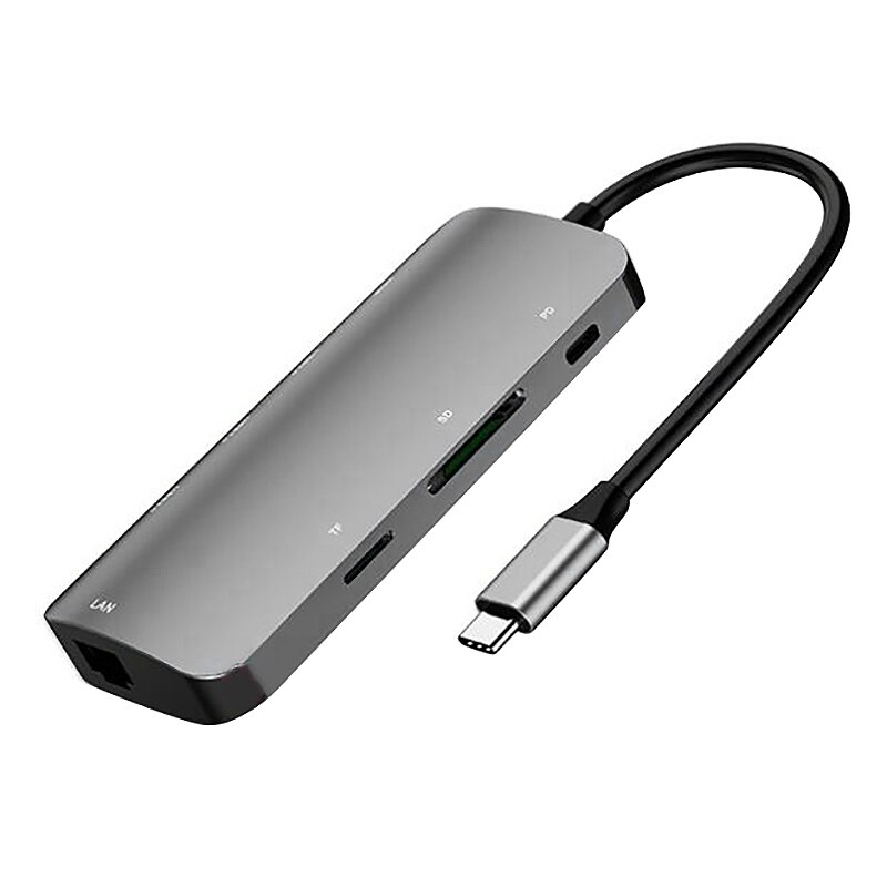 Tipo-C attracco stazione 8 in 1 3-porta divisore USB/HDMI/Gigabit LAN PD di Ricarica di espansione molo