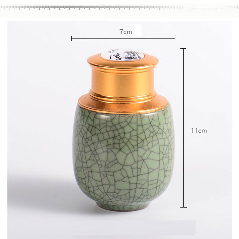 Celadon-latas selladas pequeñas para café, envases de metal para cereales, frutas secas, mini tanque de almacenamiento portátil para el hogar