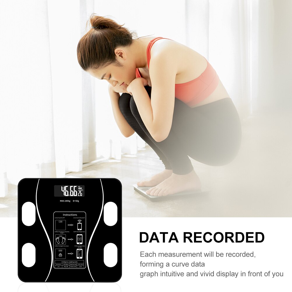 Fitness Home Bathroom LCD Display Smart Bluetooth Weight Scale Cellphone Wireless With App Digital Bodybuilding Body Fat