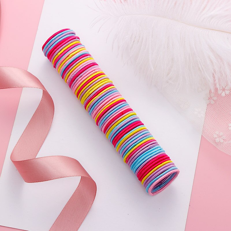 50Pcs/Pack Cute Children Elastic Rubber Bands Girls Colorful 3cm Hair Bands Gum For Hair Headwear Hair Accessories: 10