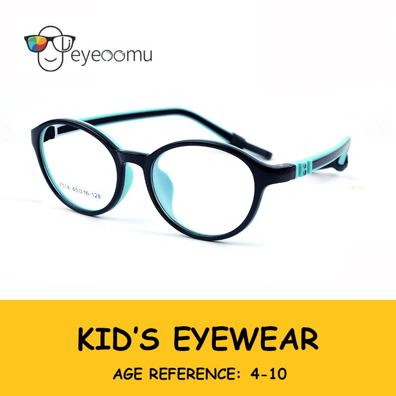 Eyeoomu børn anti blåt lys briller børn  tr90 silikone optisk stel dreng sports beskyttelses briller pige studie briller