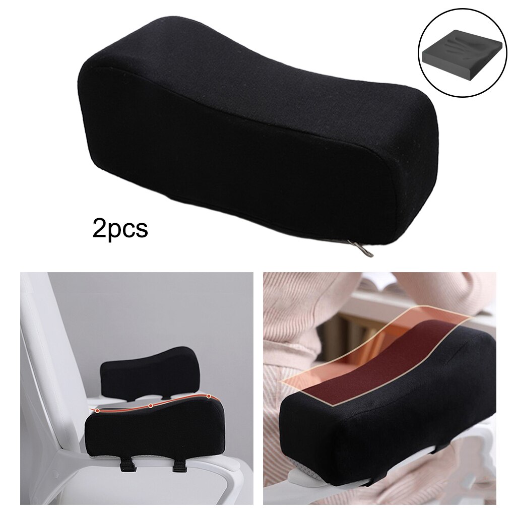 Coussin coudé en mousse à mémoire de forme pour chaise de bureau, 2 pièces, noir, confortable