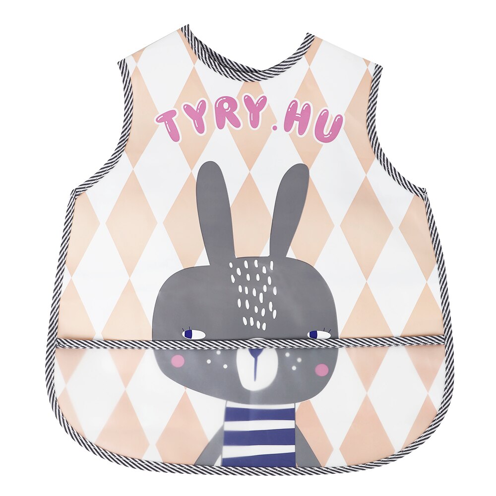 TYRY HU de dibujos animados bebé babero Slabbetjes EVA impermeable almuerzo Baberos para comer... Lange Mouwen lindo niños alimentación delantal Bandana: BIB003-01