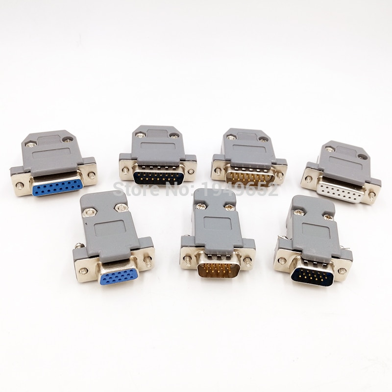 Db15 d type vga stik datastik 2/3 række 15 pin port stik adapter hun han  dp15